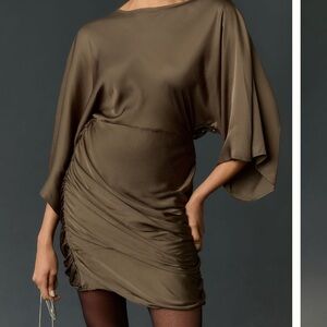 Anthropologie Elegant Olive Green Dress